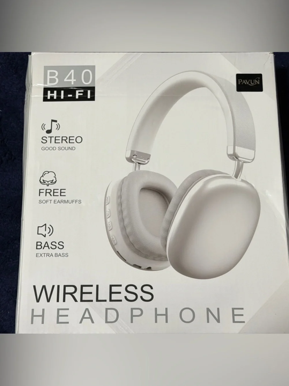 B40 White Wireless Over-Ear Headphones
